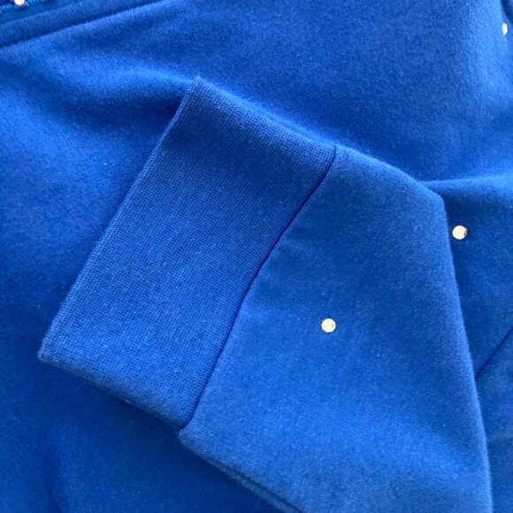 Quacker Factory Royal Blue Rhinestones Zip Jacket Small - Picture 6 of 8
